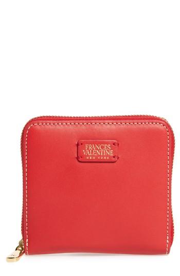 Women's Frances Valentine Small Roosevelt Calfskin Leather Wallet - Red