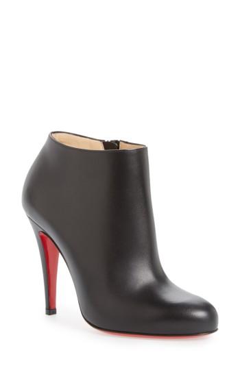 Women's Christian Louboutin Belle Round Toe Bootie .5us / 39.5eu - Black