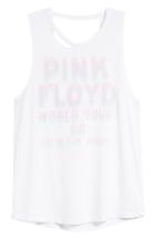 Women's Lucky Brand Pink Floyd Strappy Back Tank - White