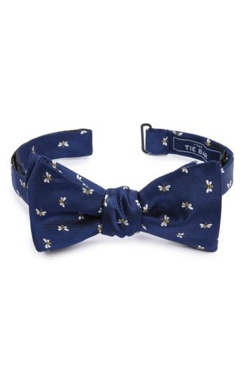 Men's The Tie Bar Reed's Bees Silk Bow Tie, Size - Blue