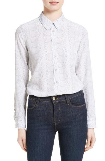 Women's Equipment Brett Snakeskin Print Silk Shirt