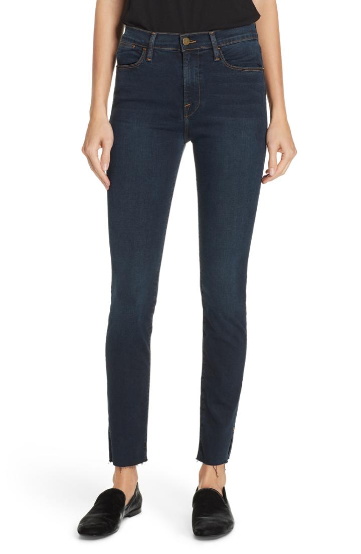 Women's Frame Le High Raw Hem Ankle Skinny Jeans - Blue