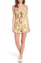 Women's Double Tie Front Romper - Yellow