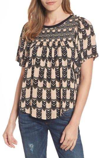 Women's Velvet By Graham & Spencer Art Deco Print Blouse - Pink