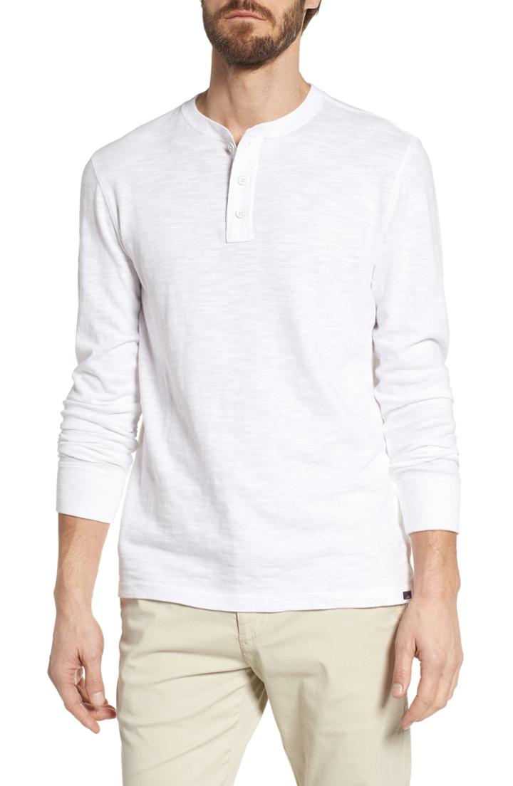Men's Faherty Slub Cotton Henley - White