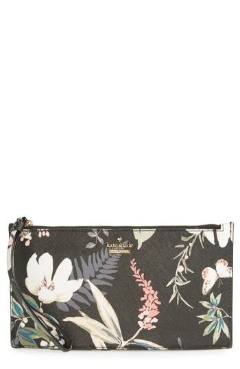 Kate Spade New York Cameron Street Botanical Ariah Faux Leather Pouch - Black