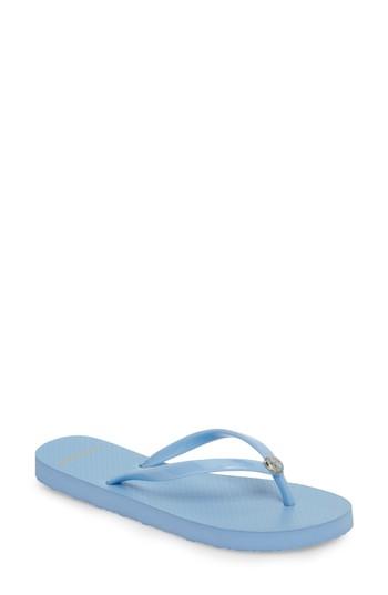 Women's Tory Burch Logo Flip Flop M - Blue