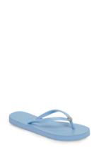 Women's Tory Burch Logo Flip Flop M - Blue