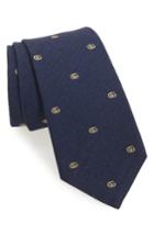 Men's Gucci Gg Chevron Jacquard Tie, Size - Blue