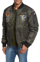 Men's Schott Nyc Highly Decorated Embroidered Flight Jacket, Size - Grey