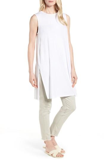 Women's Eileen Fisher Long Jersey Tunic, Size - White