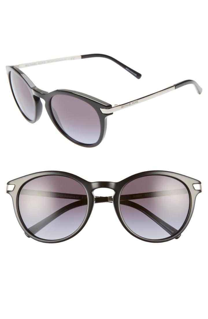 Women's Michael Kors 53mm Gradient Round Sunglasses - Black/ Silver/ Black Gradient