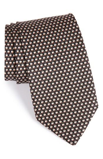 Men's Salvatore Ferragamo Coffee Cup Print Silk Tie
