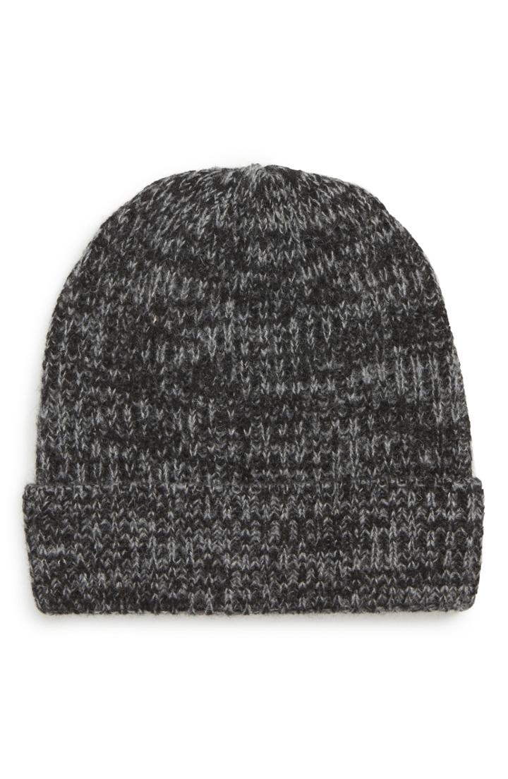 Women's Frye Rib Knit Wool Beanie - Black