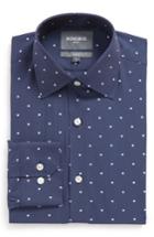 Men's Bonobos Slim Fit Dot Stretch Dress Shirt 34 - Blue
