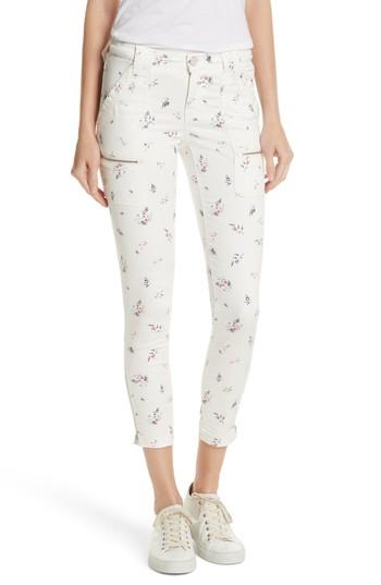 Women's Joie Park Floral Skinny Cargo Pants - White