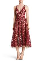 Women's Dress The Population Blair Embellished Fit & Flare Dress - Red