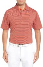 Men's Bobby Jones Xh20 Cero Stripe Stretch Golf Polo - Orange