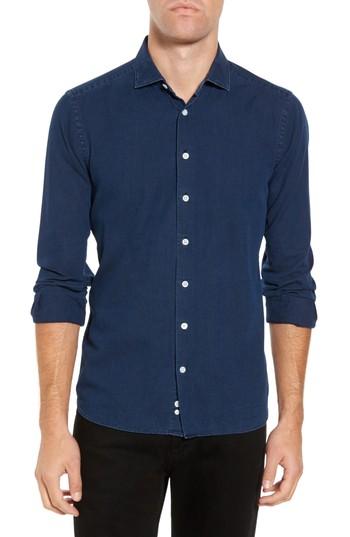 Men's Ledbury Alden Slim Fit Sport Shirt, Size - Blue