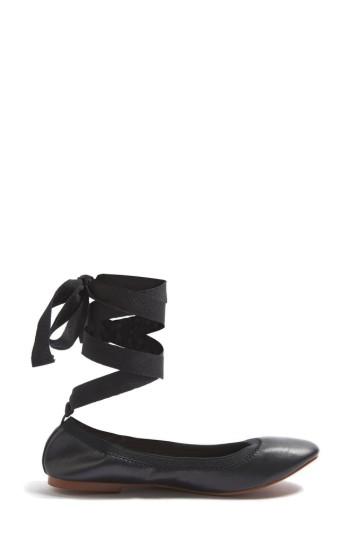 Women's Topshop Vanquish Wraparound Ballet Flats .5us / 37eu - Black