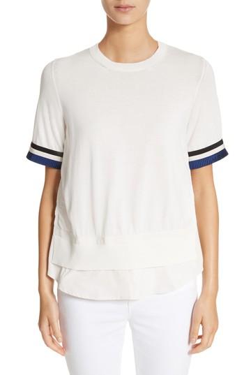 Women's Moncler Maglia Mixed Media Top - White