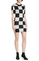 Women's Staud Omar's Checkerboard Knit Dress - Black