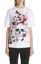 Women's Alexander Mcqueen Skull Floral Print Tee Us / 34 It - White