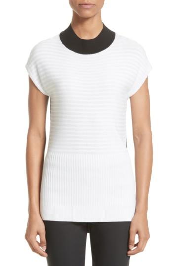Women's St. John Collection Ottoman Knit Sweater, Size - White