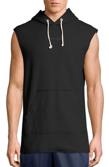Men's Champion Sleeveless Hoodie - Black