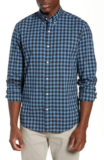 Men's J.crew Slim Fit Stretch Secret Wash Heather Gingham Poplin Shirt - Black