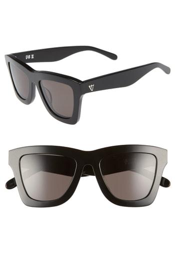 Women's Valley Db Ii 50mm Retro Sunglasses - Gloss Black