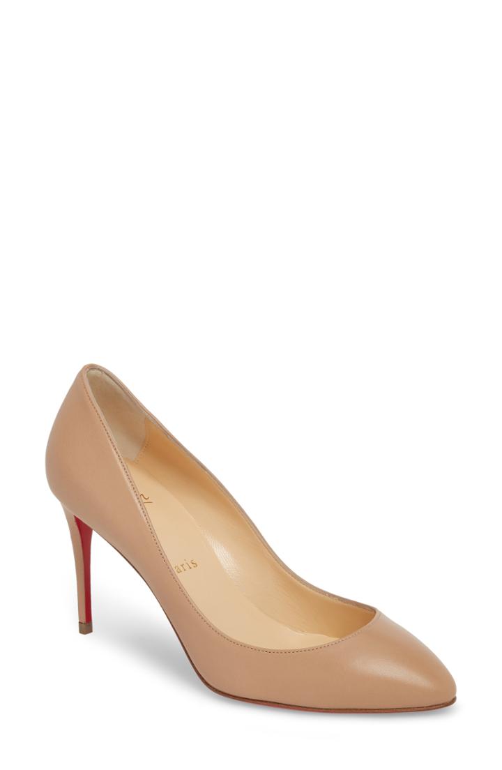 Women's Christian Louboutin Eloise Pointy Toe Pump .5us / 35.5eu - Beige