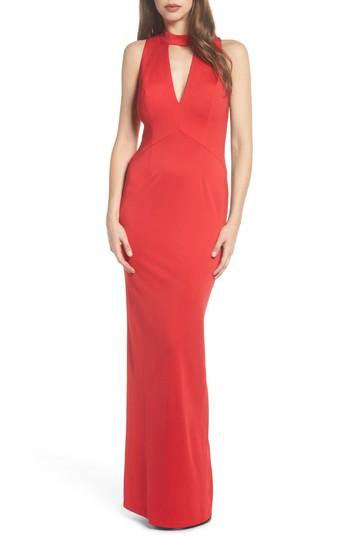 Women's Adrianna Papell Lola Corset Back Jersey Gown - Red