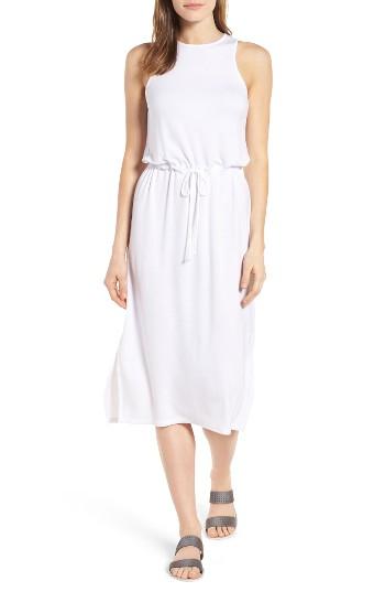 Women's Press Drawstring Waist Midi Dress - Grey