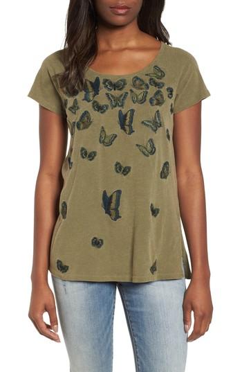 Women's Lucky Brand Butterfly Print Tee - Green