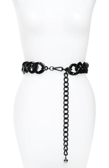 Women's Steve Madden Painted Link Wide Chain Belt - Black