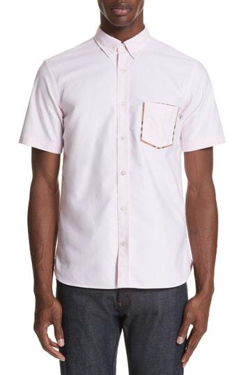 Men's Burberry Harry Woven Sport Shirt - Pink