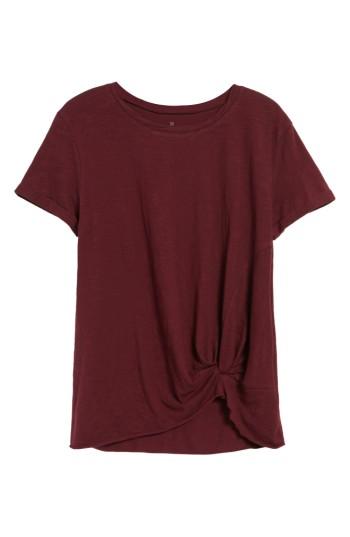 Women's Caslon Knotted Tee - Burgundy