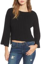 Women's J.o.a. Crop Ribbed Sweater - Black