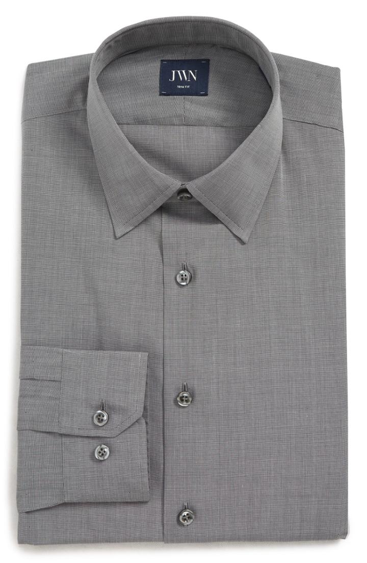 Men's John W. Nordstrom Trim Fit Solid Dress Shirt .5 - 32 - Grey
