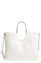 Steve Madden Pin Stud Faux Leather Tote - White