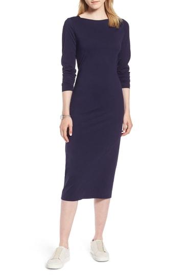 Petite Women's 1901 Knit Midi Dress, Size P - Blue