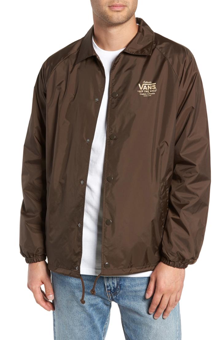 Men's Vans Torrey Water Resistant Coach's Jacket, Size - Brown