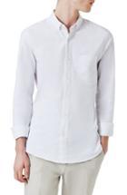 Men's Topman Muscle Fit Oxford Shirt, Size - White