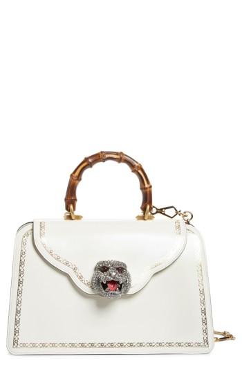 Gucci Gatto Medium Top Handle Bag - White