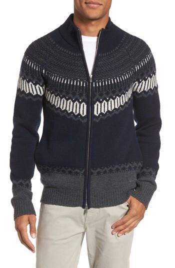 Men's Gant 02 Lambswool & Cashmere Fair Isle Zip Front Cardigan