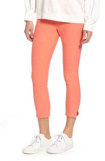 Women's Hue Split Hem Denim Leggings - Coral