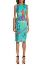 Women's Versace Cutout Colorblock Dress Us / 42 It - Blue