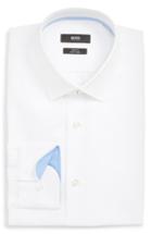 Men's Boss Jenno Slim Fit Easy Iron Solid Dress Shirt .5 - White