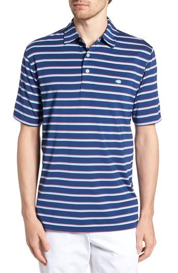 Men's Southern Tide Regular Fit Multistripe Performance Polo - Blue